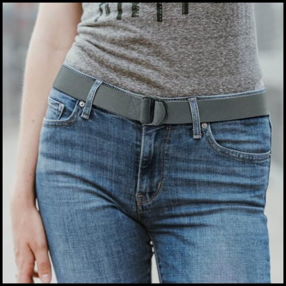 Canvas Belt with Zinc Alloy Buckle, Double D-Ring, Adjustable No-Hole Design